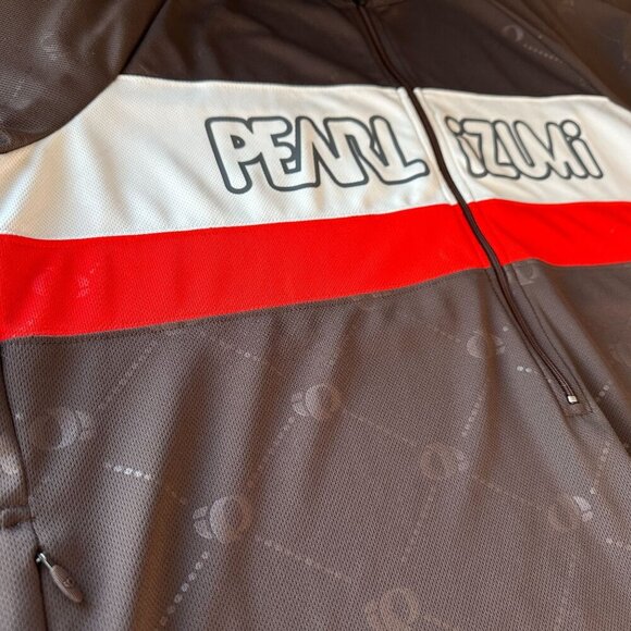 Pearl Izumi 1/2 Zip Brown Logo Spell Out Cycling Jersey Shirt Mens Large - Picture 5 of 8